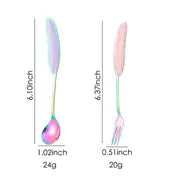 Elegant Feather Spoon & Fork Set