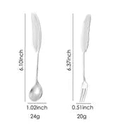Elegant Feather Spoon & Fork Set
